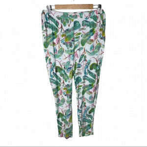 𝅺cyrillus Paris tropical leaf print casual pant size 40